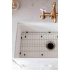image:imageGourmetier KGKFA331810BC 33Inch x 18Inch Single Bowl ApronFront Farmhouse Kitchen Sink with Drain and Rack Matte WhiteBrushedMatte WhiteBrushed