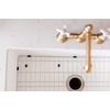 image:imageGourmetier KGKFA331810BC 33Inch x 18Inch Single Bowl ApronFront Farmhouse Kitchen Sink with Drain and Rack Matte WhiteBrushedMatte WhiteBrushed