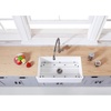 image:imageGourmetier KGKFA331810BC 33Inch x 18Inch Single Bowl ApronFront Farmhouse Kitchen Sink with Drain and Rack Matte WhiteBrushedMatte WhiteBrushed