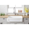 image:imageKingston Brass Gourmetier GKFA33229 Arcticstone Solid Surface 33x22 Apron Front Farmhouse Single Bowl Kitchen Sink Matte WhiteMatte White