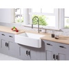 image:imageKingston Brass Gourmetier GKFA33229 Arcticstone Solid Surface 33x22 Apron Front Farmhouse Single Bowl Kitchen Sink Matte WhiteMatte White