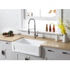 image:imageKingston Brass Gourmetier GKFA33229 Arcticstone Solid Surface 33x22 Apron Front Farmhouse Single Bowl Kitchen Sink Matte WhiteMatte White