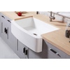 image:imageKingston Brass Gourmetier GKFA33229 Arcticstone Solid Surface 33x22 Apron Front Farmhouse Single Bowl Kitchen Sink Matte WhiteMatte White