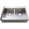 image:imageGourmetier GKTDF332491 Edinburg DropIn 33 Inch Double Bowl Kitchen Sink Brushed