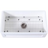 image:imageGourmetier KGKFA361810SQ 36Inch x 18Inch Single Bowl ApronFront Farmhouse Kitchen Sink with Drain Matte WhiteBrushed