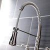image:imageGourmetier GS1276AL Heritage TwoHandle DeckMount PullDown Sprayer Kitchen Faucet Polished NickelPolished Nickel