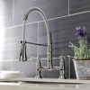 image:imageGourmetier GS1276AL Heritage TwoHandle DeckMount PullDown Sprayer Kitchen Faucet Polished NickelPolished Nickel