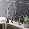 image:imageGourmetier GS1276AL Heritage TwoHandle DeckMount PullDown Sprayer Kitchen Faucet Polished NickelPolished Nickel