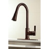 image:imageGourmetier LS8720CTL Continental SingleHandle PullDown Kitchen Faucet Matte BlackOil Rubbed Bronze