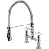 image:imageGourmetier GS1271PX Heritage TwoHandle DeckMount PullDown Sprayer Kitchen Faucet Polished ChromePolished Chrome