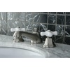 image:imageKingston Brass KS4461PX Metropolitan Widespread Lavatory Faucet with Porcelain Cross Handle Polished Chrome8Inch Adjustable CenterBrushed Nickel
