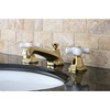 image:imageKingston Brass KS4461PX Metropolitan Widespread Lavatory Faucet with Porcelain Cross Handle Polished Chrome8Inch Adjustable CenterPolished Brass