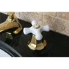 image:imageKingston Brass KS4461PX Metropolitan Widespread Lavatory Faucet with Porcelain Cross Handle Polished Chrome8Inch Adjustable CenterPolished Brass