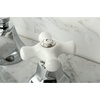 image:imageKingston Brass KS4461PX Metropolitan Widespread Lavatory Faucet with Porcelain Cross Handle Polished Chrome8Inch Adjustable CenterPolished Chrome