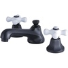 image:imageKingston Brass KS4461PX Metropolitan Widespread Lavatory Faucet with Porcelain Cross Handle Polished Chrome8Inch Adjustable CenterMatte Black