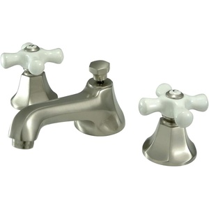 image:imageKingston Brass KS4461PX Metropolitan Widespread Lavatory Faucet with Porcelain Cross Handle Polished Chrome8Inch Adjustable CenterBrushed Nickel