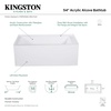 image:imageKingston Brass Aqua Eden VTAP543022L 54Inch Acrylic Alcove Tub with Left Hand Drain White