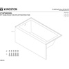 image:imageKingston Brass Aqua Eden VTAP543022L 54Inch Acrylic Alcove Tub with Left Hand Drain White