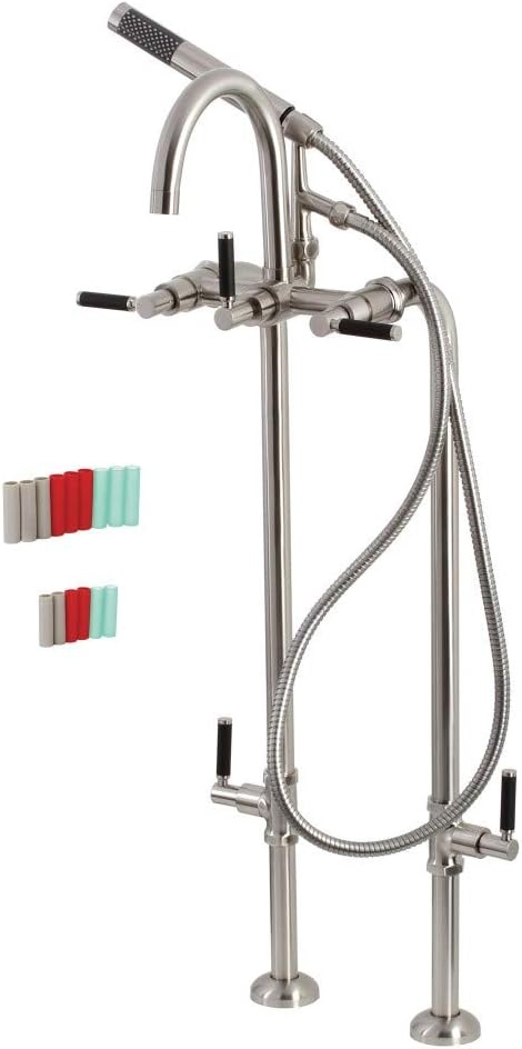 image:imageAqua Vintage CCK8401DL Concord Freestanding Tub Faucet with Supply Line Stop Valve Polished ChromeBrushed Nickel