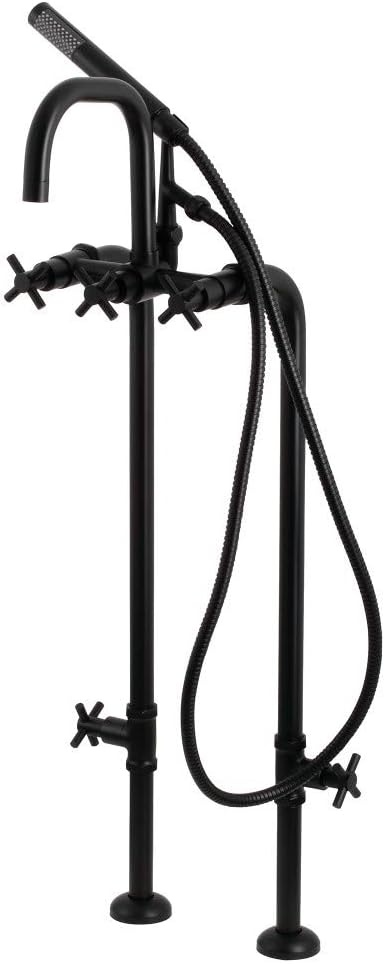 image:imageAqua Vintage CCK8401DL Concord Freestanding Tub Faucet with Supply Line Stop Valve Polished ChromeMatte Black