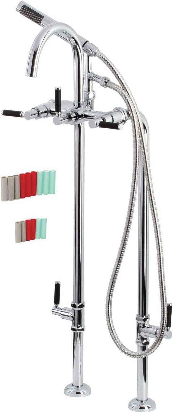 image:imageAqua Vintage CCK8401DL Concord Freestanding Tub Faucet with Supply Line Stop Valve Polished ChromePolished Chrome