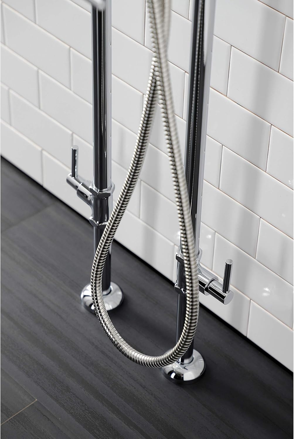 image:imageAqua Vintage CCK8401DL Concord Freestanding Tub Faucet with Supply Line Stop Valve Polished ChromePolished Chrome