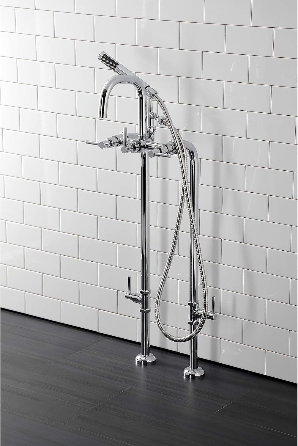 image:imageAqua Vintage CCK8401DL Concord Freestanding Tub Faucet with Supply Line Stop Valve Polished ChromePolished Chrome