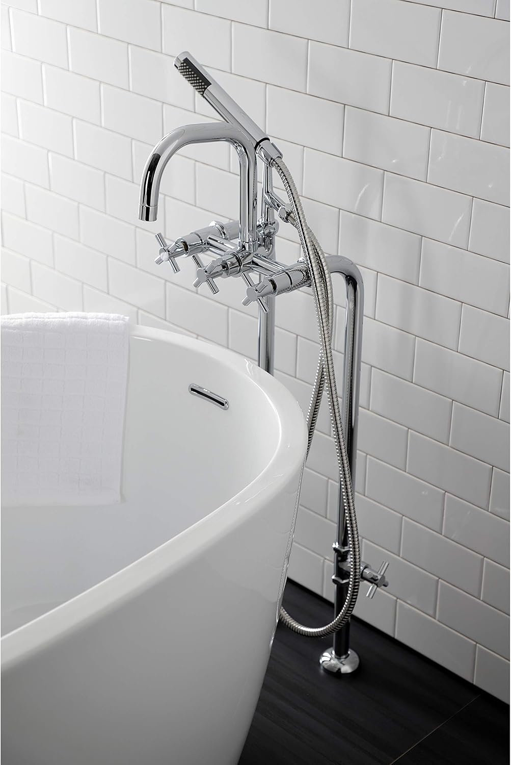 image:imageAqua Vintage CCK8401DL Concord Freestanding Tub Faucet with Supply Line Stop Valve Polished ChromePolished Chrome