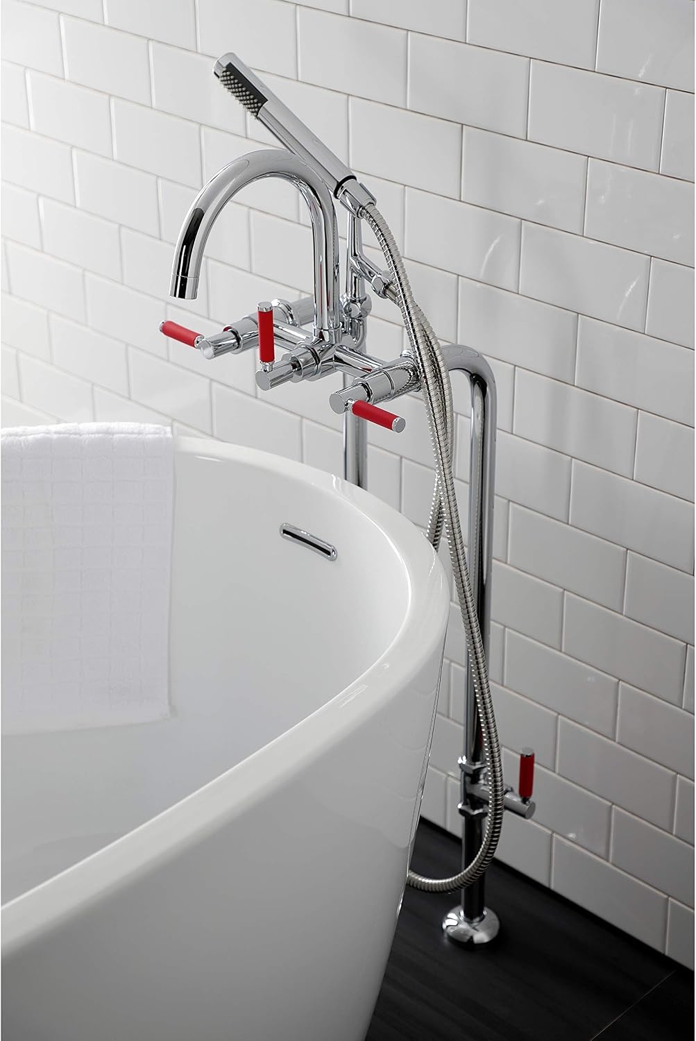 image:imageAqua Vintage CCK8401DL Concord Freestanding Tub Faucet with Supply Line Stop Valve Polished ChromePolished Chrome