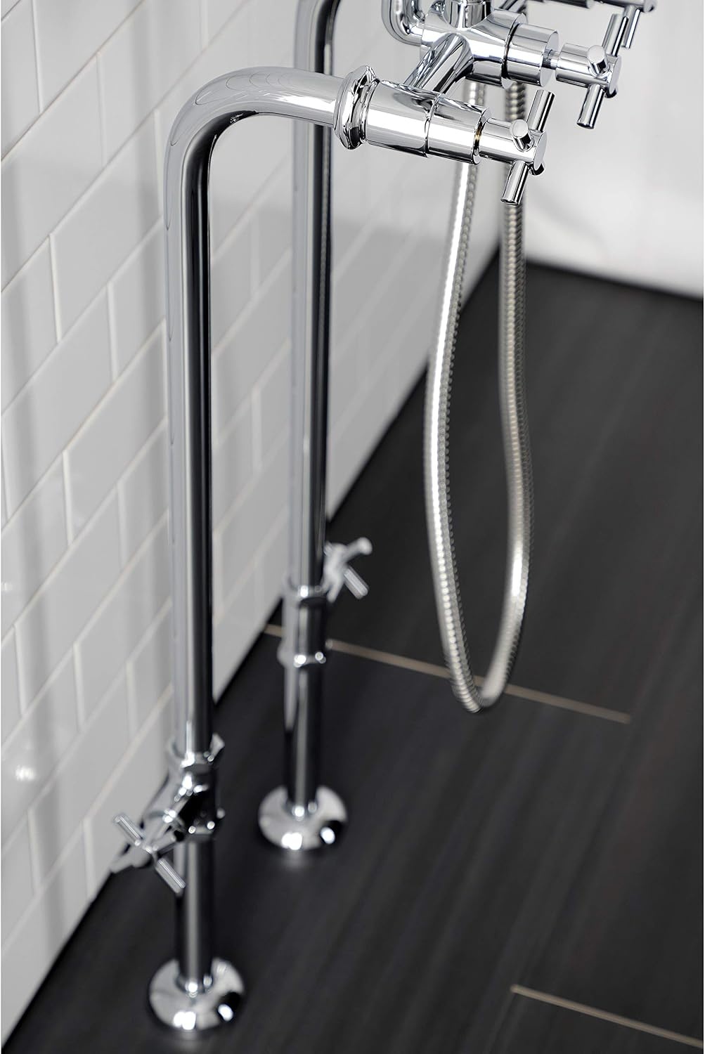 image:imageAqua Vintage CCK8401DL Concord Freestanding Tub Faucet with Supply Line Stop Valve Polished ChromePolished Chrome