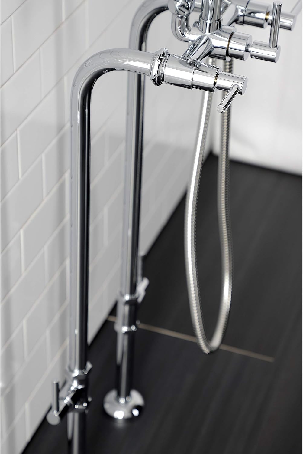 image:imageAqua Vintage CCK8401DL Concord Freestanding Tub Faucet with Supply Line Stop Valve Polished ChromePolished Chrome