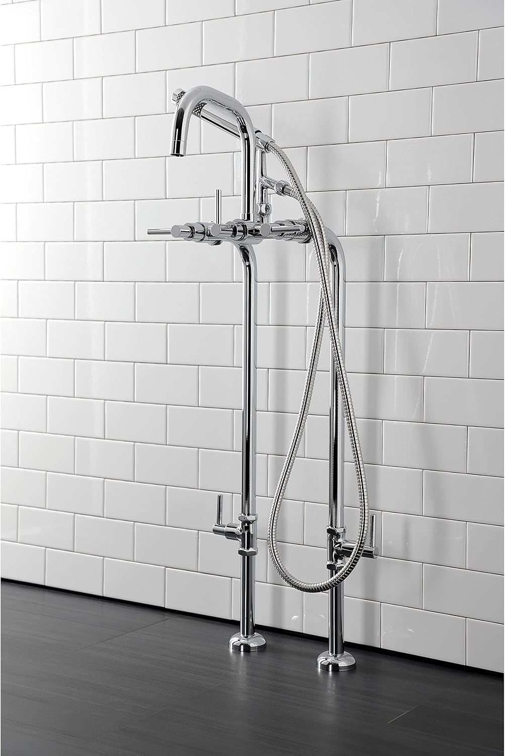 image:imageAqua Vintage CCK8401DL Concord Freestanding Tub Faucet with Supply Line Stop Valve Polished ChromePolished Chrome