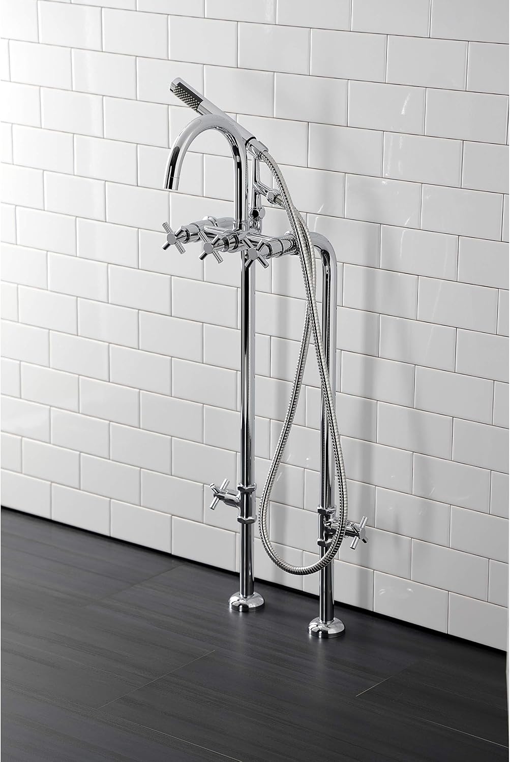 image:imageAqua Vintage CCK8401DL Concord Freestanding Tub Faucet with Supply Line Stop Valve Polished ChromePolished Chrome