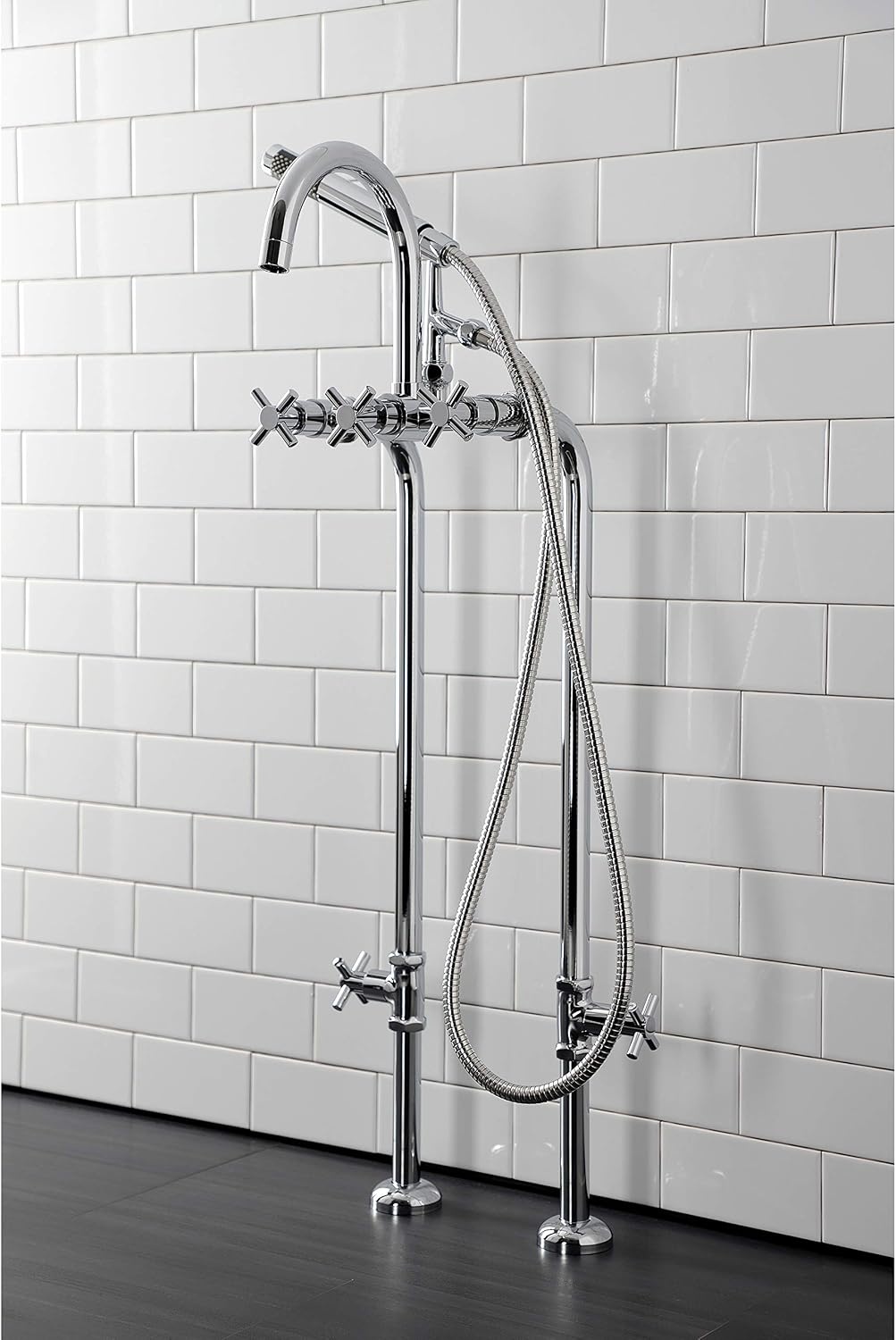 image:imageAqua Vintage CCK8401DL Concord Freestanding Tub Faucet with Supply Line Stop Valve Polished ChromePolished Chrome