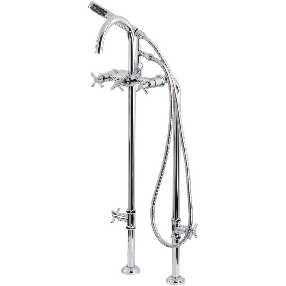 image:imageAqua Vintage CCK8401DL Concord Freestanding Tub Faucet with Supply Line Stop Valve Polished ChromePolished Chrome