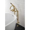image:imageAqua Vintage CCK8401DL Concord Freestanding Tub Faucet with Supply Line Stop Valve Polished ChromeBrushed Brass