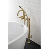 image:imageAqua Vintage CCK8401DL Concord Freestanding Tub Faucet with Supply Line Stop Valve Polished ChromeBrushed Brass