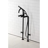 image:imageAqua Vintage CCK8401DL Concord Freestanding Tub Faucet with Supply Line Stop Valve Polished ChromeMatte Black