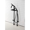 image:imageAqua Vintage CCK8401DL Concord Freestanding Tub Faucet with Supply Line Stop Valve Polished ChromeMatte Black