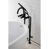 image:imageAqua Vintage CCK8401DL Concord Freestanding Tub Faucet with Supply Line Stop Valve Polished ChromeMatte Black