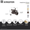 image:imageKINGSTON BRASS CC44158ZX Millennium 12Inch FIP X 12Inch OR 716Inch Slip Joint Straight Stop Brushed NickelPolished Chrome
