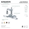 image:imageKingston Brass CC1076T1 Heritage 338Inch Center Vintage Leg Tub Filler HampC Porcelain lever Polished Chrome  Vintage collection Solid brass construction for durability and reliability Dripfree 14turn ceramic disc cartridgeBrushed Nickel
