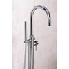 image:imageKingston KS8151DL Freestanding Tub Faucet with Hand Shower Polished Chrome  Concord collection Crafted from premium solid brass for maximum durability and exceptional resistance to rust and corrosionPolished Chrome
