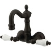 image:imageKingston Brass CC1076T1 Heritage 338Inch Center Vintage Leg Tub Filler HampC Porcelain lever Polished Chrome  Vintage collection Solid brass construction for durability and reliability Dripfree 14turn ceramic disc cartridgeOil Rubbed Bronze