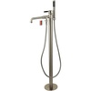 image:imageKingston Brass KS7038DKL Kaiser Freestanding Roman Tub Filler with Hand Shower 10 in Spout Reach Brushed NickelBrushed Nickel