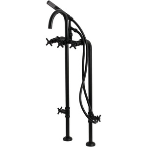 image:imageAqua Vintage CCK8401DL Concord Freestanding Tub Faucet with Supply Line Stop Valve Polished ChromeMatte Black