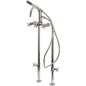 image:imageAqua Vintage CCK8401DL Concord Freestanding Tub Faucet with Supply Line Stop Valve Polished ChromePolished Nickel