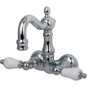 image:imageKingston Brass CC1076T1 Heritage 338Inch Center Vintage Leg Tub Filler HampC Porcelain lever Polished Chrome  Vintage collection Solid brass construction for durability and reliability Dripfree 14turn ceramic disc cartridgePolished Chrome