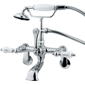 image:imageKingston Brass CC53T5 Vintage Wall Mount Clawfoot Tub Faucet with Hand Shower Oil Rubbed BronzePolished Chrome