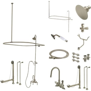 image:imageKingston Brass CCK2148AL VintageAqua Eden High Rise Goose Neck Package Metal Lever Handles Brushed NickelBrushed Nickel